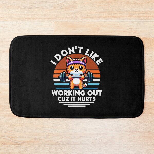 Item preview, I Don’t Like Working Out Cuz It Hurts Funny Cat Gym  designed and sold by eliramaison.