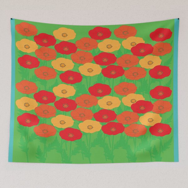 Item preview, Field of Poppy Flowers designed and sold by ROSE ANN BANILAR.