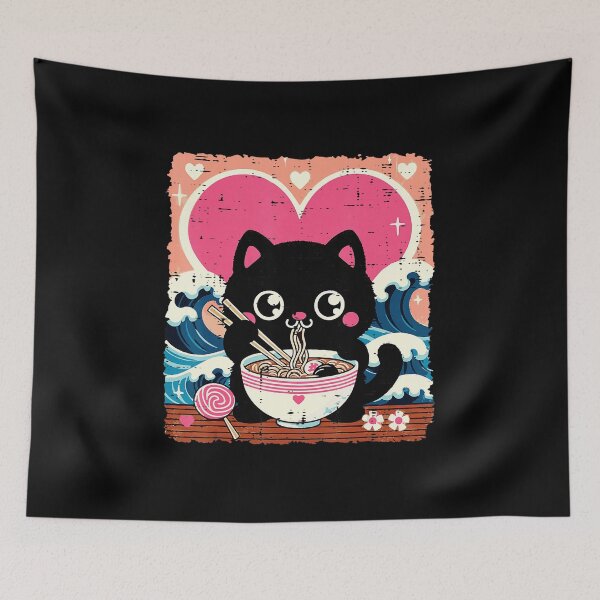Item preview, Kawaii Cat Ramen Valentine Cute Japanese Style designed and sold by titanlevi.