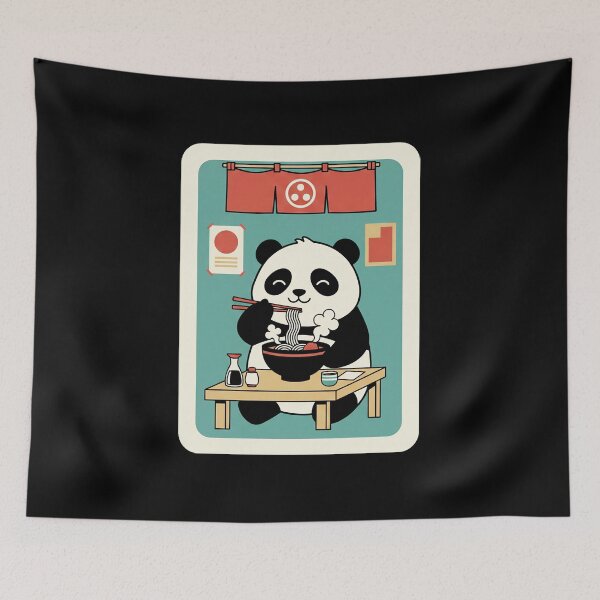 Item preview, Panda Eating Ramen Cute Japanese Style Illustration designed and sold by JordynLadukeg65.