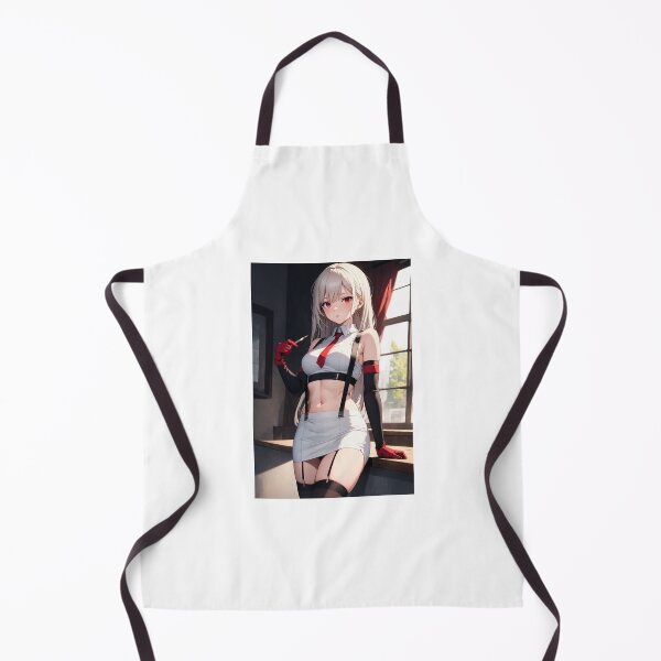 Item preview, Takeshiro Imiju - Silver Haired Anime Girl with Red Eyes and Suspender Aesthetic designed and sold by iloveanimechibi.
