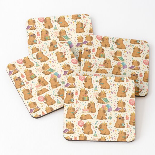 Item preview, Capybara party celebration pattern design designed and sold by burhon.