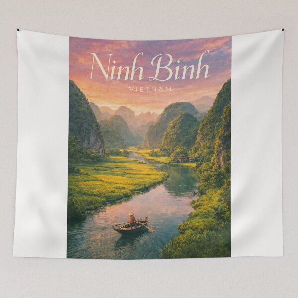 Item preview, Ninh Bình Tràng An Tam Cốc UNESCO Karst River Heritage Landscape designed and sold by Places On Earth.