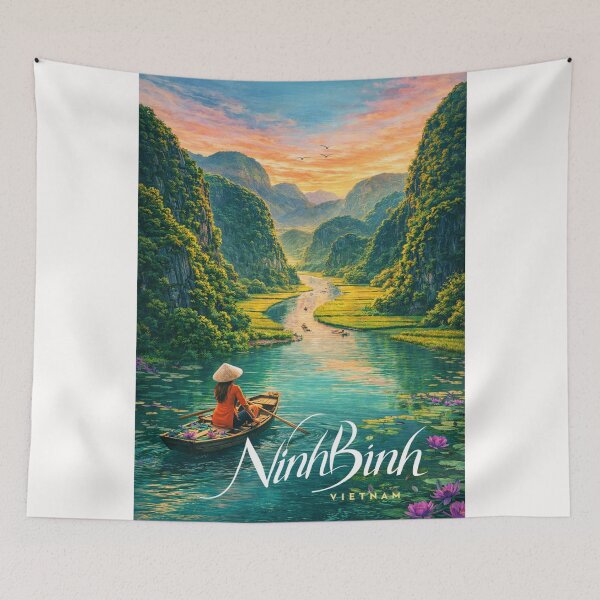 Item preview, Ninh Bình Tràng An Tam Cốc Karst Valley Riverway Northern Vietnam designed and sold by Places On Earth.