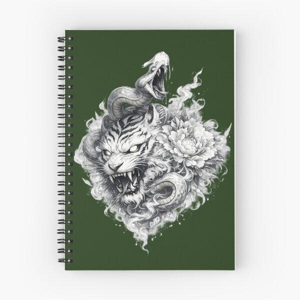 Item preview, Tigre y Serpiente Tinta Japonesa designed and sold by HOPPER420.