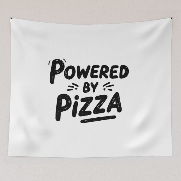 Item preview, Powered by Pizza Funny Food Lover Quote Design designed and sold by StickerHavenn.