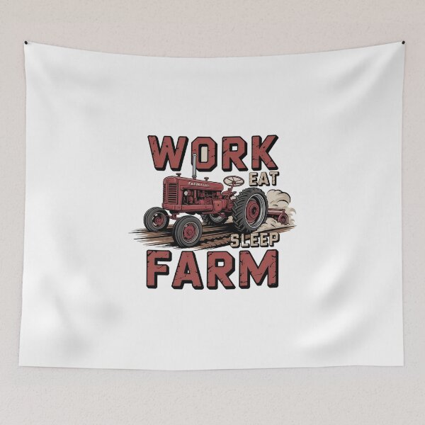 Item preview, Funny Farmer Shirt – Work Eat Sleep Farm Vintage Tractor Design designed and sold by Picasfarmer.