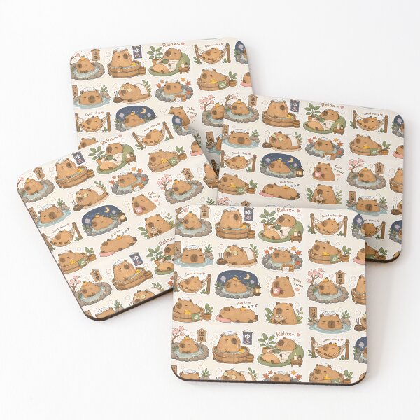 Item preview, Cute Capybara Onsen and Relaxation designed and sold by burhon.