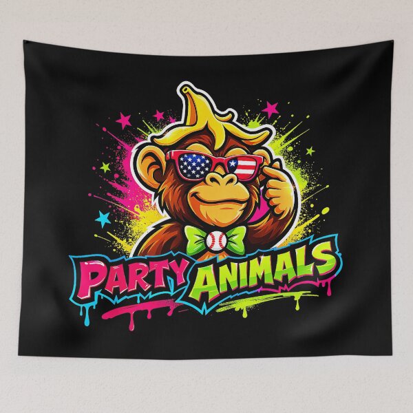 Item preview, Party Animals Funny Monkey Baseball Design designed and sold by miaa-artistshop.