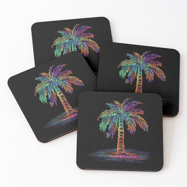 Item preview, Colorful Rainbow Scribble Palm Tree Art with Butterfly designed and sold by haitrieuic96.