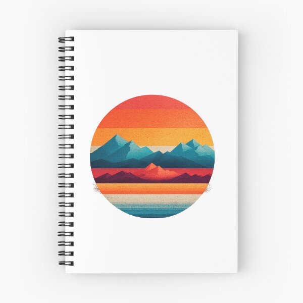 Item preview, Retro Mountain Sunset Circle Cool Vintage Landscape Art designed and sold by StickerHavenn.