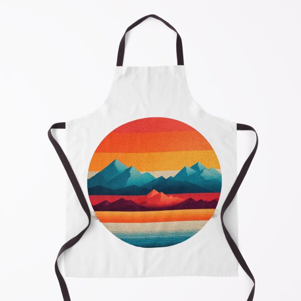 Item preview, Retro Mountain Sunset Circle Cool Vintage Landscape Art designed and sold by StickerHavenn.