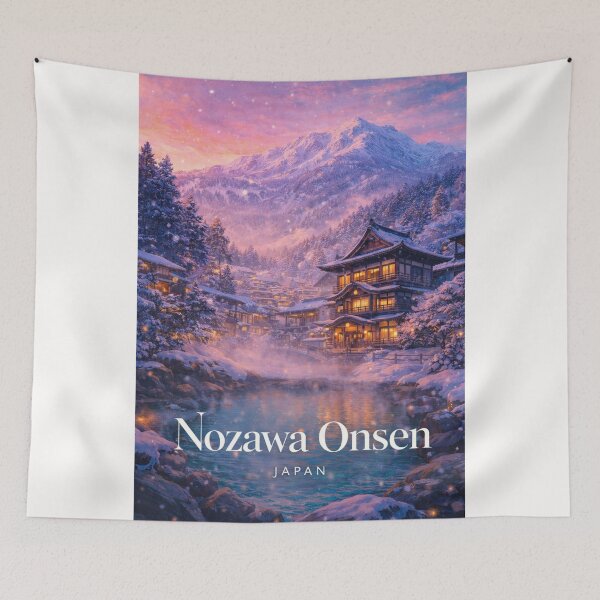 Item preview, Nozawa Onsen Nagano Japanese Alps Shinetsu Highlands Snow Village designed and sold by Places On Earth.