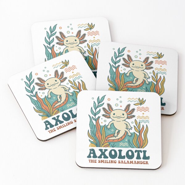 Item preview, Vintage Retro Axolotl Smiling Salamander Nature Art designed and sold by VelvetArchives.