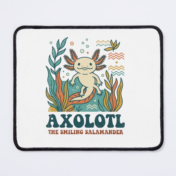 Item preview, Vintage Retro Axolotl Smiling Salamander Nature Art designed and sold by VelvetArchives.