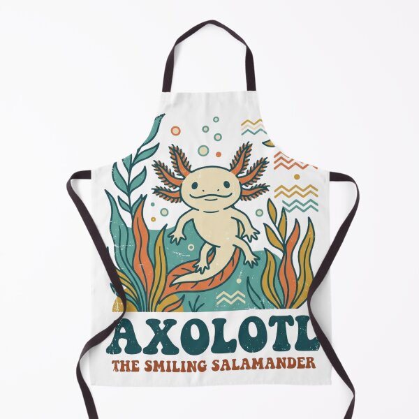 Item preview, Vintage Retro Axolotl Smiling Salamander Nature Art designed and sold by VelvetArchives.