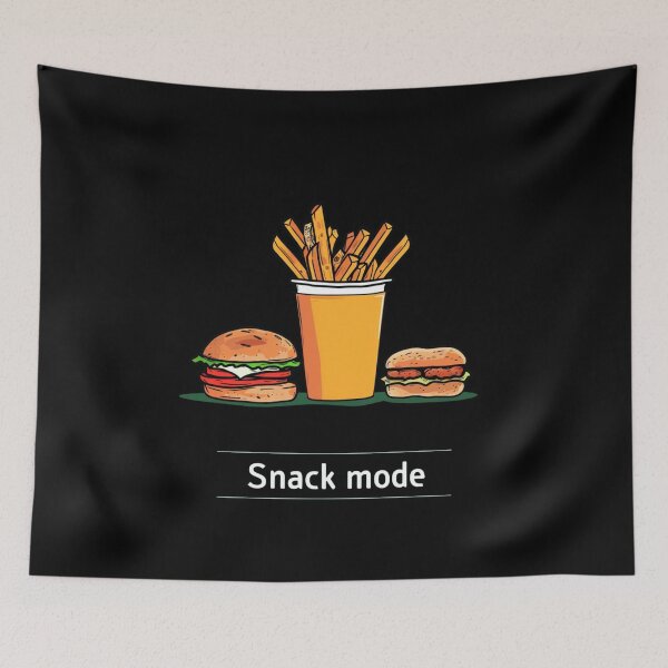Item preview, Snack Mode Funny Junk Food Burger Fries Illustration designed and sold by StickerHavenn.