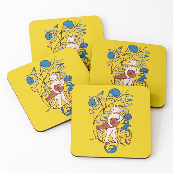Item preview, Cute Medieval Cat with Lute Colorful Drawing Pattern designed and sold by MariOyama.