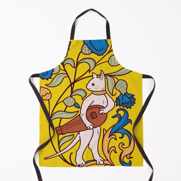 Item preview, Cute Medieval Cat with Lute Colorful Drawing Pattern designed and sold by MariOyama.