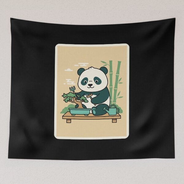 Item preview, Cute Panda Bonsai Gardening Calm Aesthetic designed and sold by JordynLadukeg65.