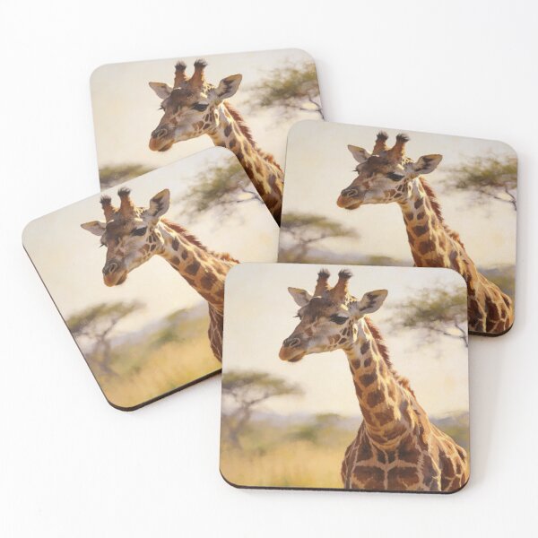 Item preview, Giraffe Wall Art – Calm Safari Wildlife Portrait Print designed and sold by QuietCanvasArtworks.