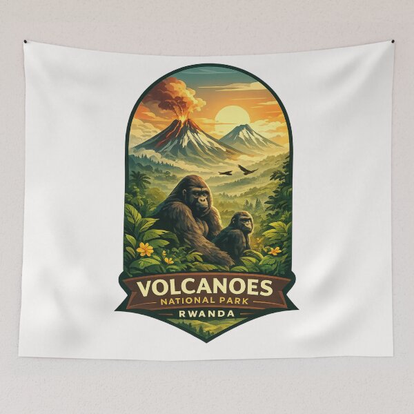 Item preview, Volcanoes National Park Virunga Mountains Rwanda Gorilla Highlands designed and sold by Places On Earth.