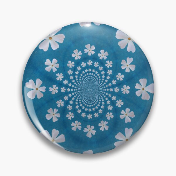 Item preview, Diseño floral en espiral de flox blanco – Diseño botánico azul designed and sold by SilentBloomLab.