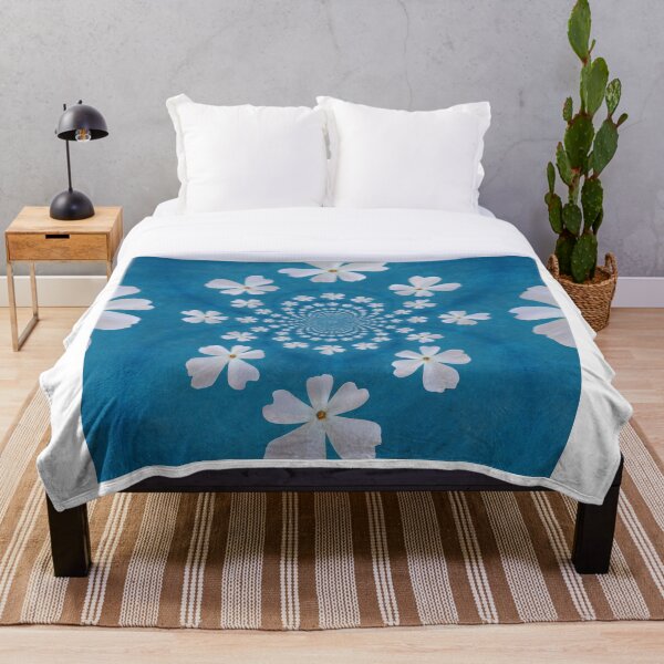 Item preview, White Phlox Spiral Floral Pattern – Blue Botanical Design designed and sold by SilentBloomLab.