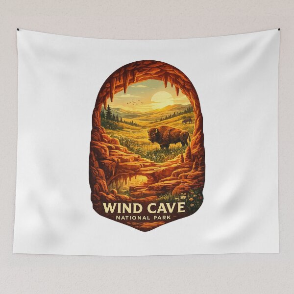 Item preview, Wind Cave National Park Black Hills Custer South Dakota Bison Range designed and sold by Aryabek.