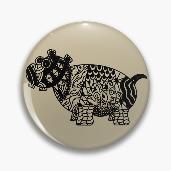 Item preview, Zentangle Hippo designed and sold by Lavender Frog Studios.