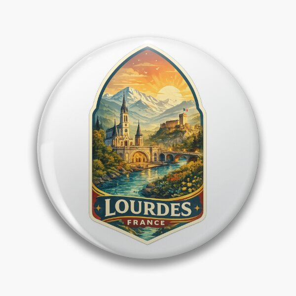 Item preview, Lourdes Sanctuary Pyrenees Occitanie France Pilgrimage River Valley designed and sold by Aryabek.