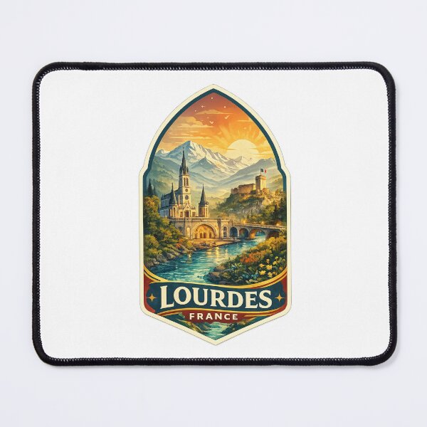 Item preview, Lourdes Sanctuary Pyrenees Occitanie France Pilgrimage River Valley designed and sold by Aryabek.