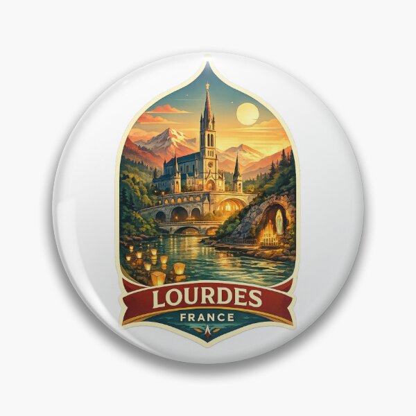 Item preview, Lourdes Sanctuaire Notre-Dame Hautes-Pyrénées Gave de Pau Pilgrimage Basin designed and sold by Aryabek.
