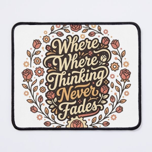 Item preview, Where Where Thinking Never Fades - Philosophical Minimalist Typography designed and sold by AGawas.