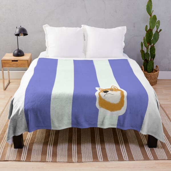 Item preview, Thick stripe (purple, white) with Shiba Inu designed and sold by ShibaCruise-On.