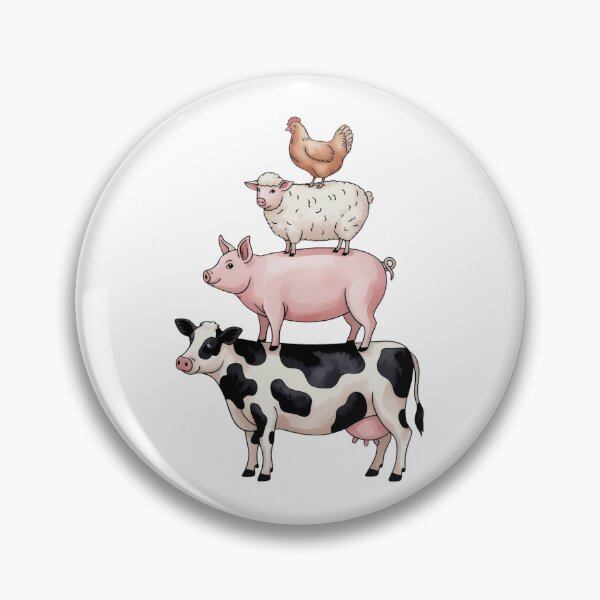 Item preview, Funny Farm Animal Stack Illustration – Cow Pig Sheep Chicken Cartoon Design designed and sold by Picasfarmer.