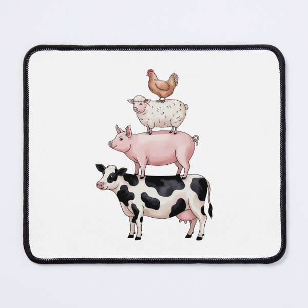 Item preview, Funny Farm Animal Stack Illustration – Cow Pig Sheep Chicken Cartoon Design designed and sold by Picasfarmer.