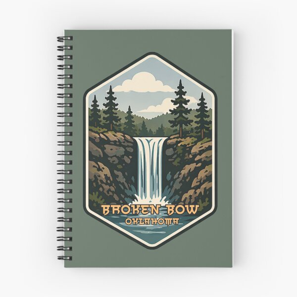 Item preview, Broken Bow Oklahoma Waterfall Vintage Badge | Beavers Bend State Park Style Nature Illustration designed and sold by SimplyJasper.