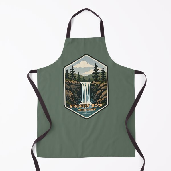 Item preview, Broken Bow Oklahoma Waterfall Vintage Badge | Beavers Bend State Park Style Nature Illustration designed and sold by SimplyJasper.