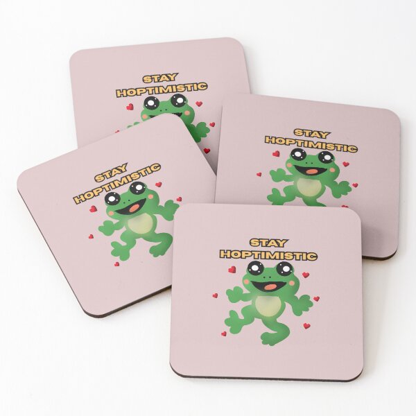 Item preview,  Stay Hoptimistic Cute Frog Pun Funny Frog Lover Gift Positive Vibes Cartoon Frog Art designed and sold by HopeAndHustle.
