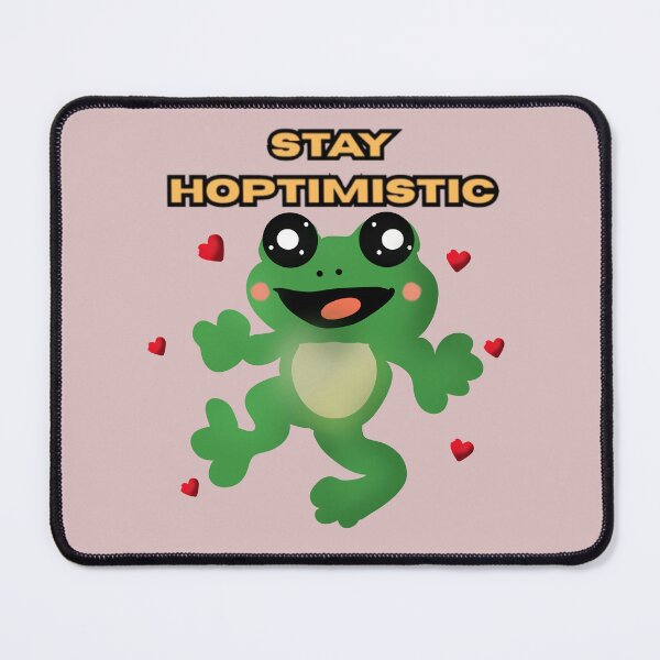 Item preview,  Stay Hoptimistic Cute Frog Pun Funny Frog Lover Gift Positive Vibes Cartoon Frog Art designed and sold by HopeAndHustle.