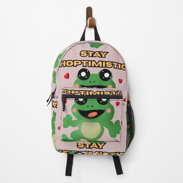 Item preview,  Stay Hoptimistic Cute Frog Pun Funny Frog Lover Gift Positive Vibes Cartoon Frog Art designed and sold by HopeAndHustle.
