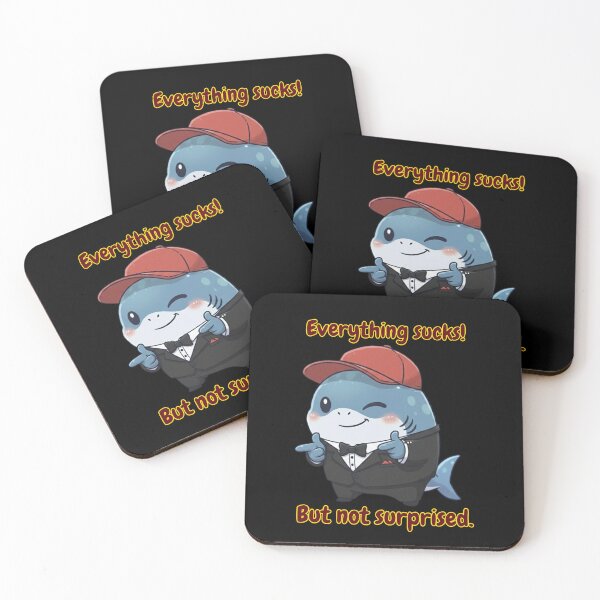 Item preview, Everything Sucks But Not Surprised Funny Shark designed and sold by Nature's Chibis.