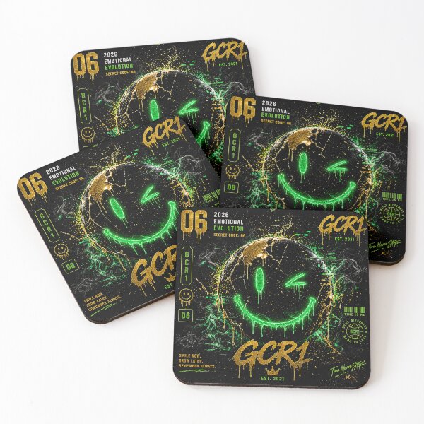 Item preview, Neon Smile Face GCR1 – Emotional Evolution Dark Aesthetic Green Glow designed and sold by GCR1.