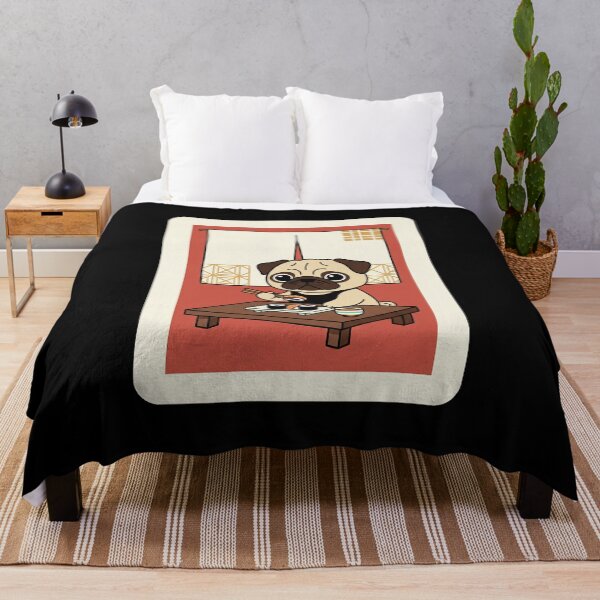 Item preview, Cute Pug Eating Sushi Japanese Aesthetic designed and sold by JordynLadukeg65.