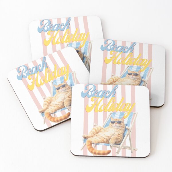 Item preview, Beach Holiday Cat Relaxing Vibes  designed and sold by BohemianBandit.
