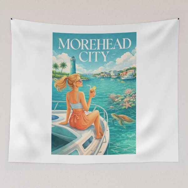Item preview, Morehead City North Carolina Crystal Coast Beaufort Inlet Harbor Escape designed and sold by Aryabek.