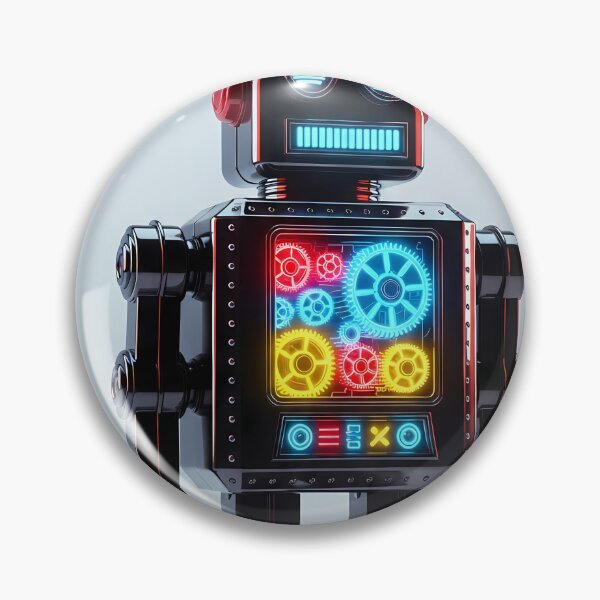 Item preview, Vintage Neon Tin Toy Robot Cyborg Aesthetic designed and sold by powersunlight.