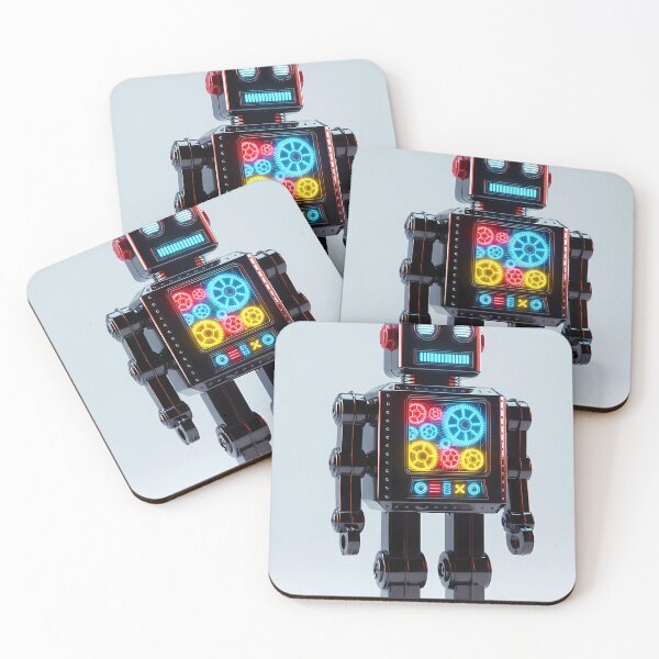 Item preview, Vintage Neon Tin Toy Robot Cyborg Aesthetic designed and sold by powersunlight.