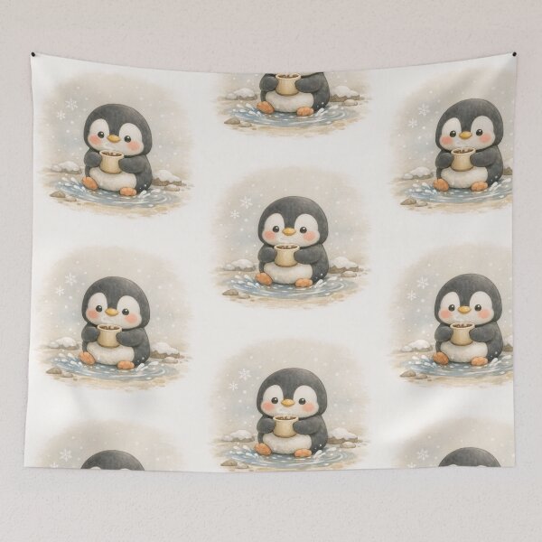 Item preview, Penguin – Soft Minimalist Animal Illustration designed and sold by NytasCraftHub.
